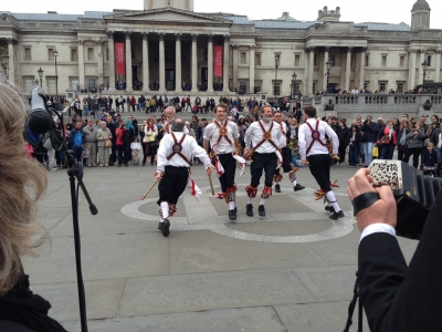 Morris dancing Trafalgar Square, London