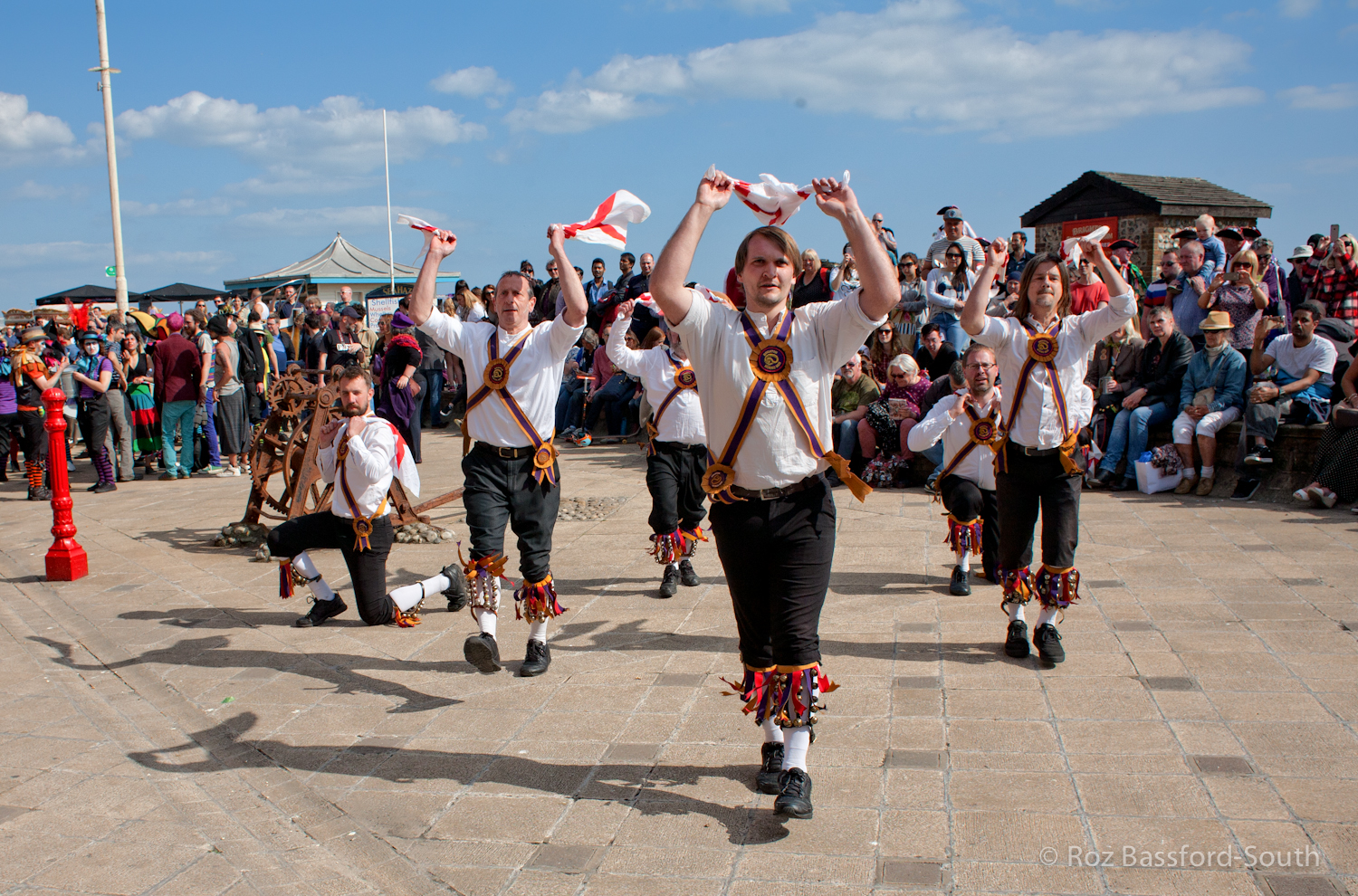 Brighton Morris Men show dance on the seafront