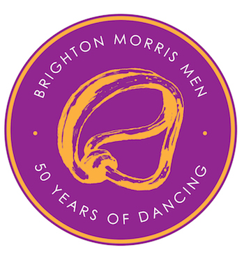 logo showing the Sussex Loops and the words Brighton Morris Men 50 years of dancing